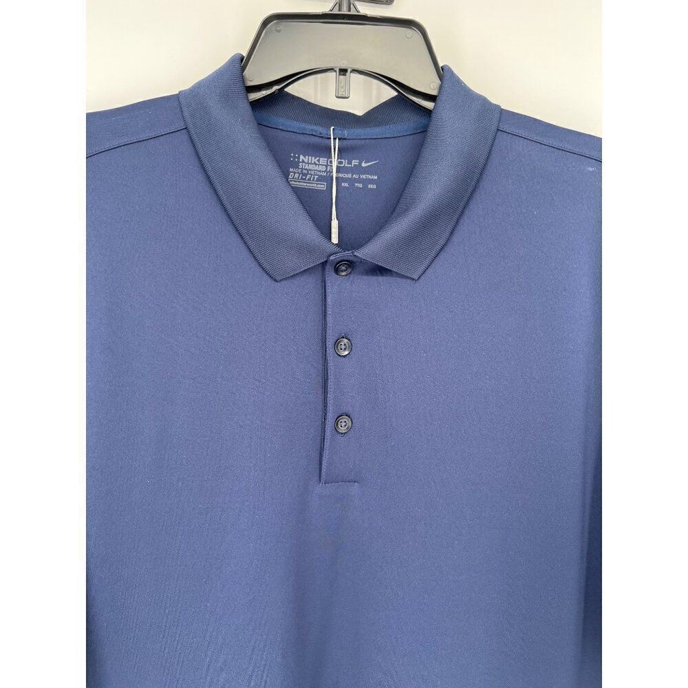 Nike Dri-FIT Tour Mens Golf Polo Dark Blue Size XXL Short Sleeve Standard Fit - Picture 3 of 9
